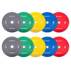 Gumové kotouče inSPORTline Bumper Plate Go 50mm 5-25kg