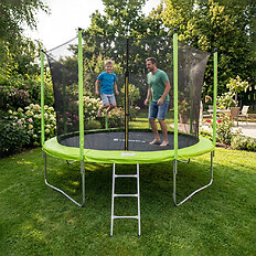 Trampolína s ochrannou sítí a schůdky inSPORTline Irbiso 366 cm