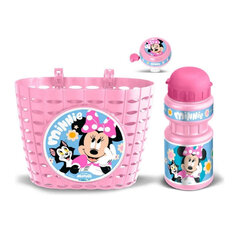 Cyklistická sada Minnie (košík, láhev, zvonek) - růžová