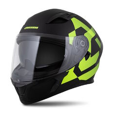 Moto přilba Cassida Orbit Grind černá matná/žlutá fluo