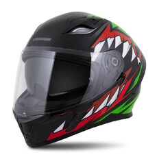Moto přilba Cassida Orbit StriX červená/zelená/šedá/bílá/černá