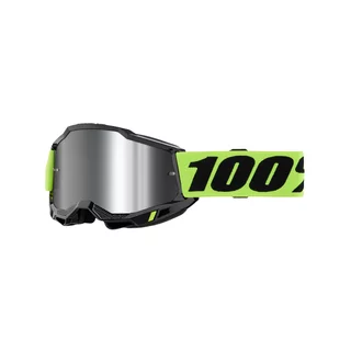 Dětské motokrosové brýle 100% Accuri 2 Junior Mirror - žlutá, zrcadlové stříbrné plexi