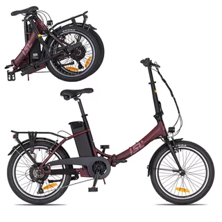 Skládací elektrokolo inSPORTline ISL Felior 468 Wh 20" - model 2026 • dojezd až 100 km • 156-183 cm - Velour Red