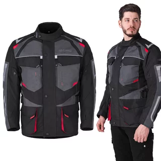 Pánská moto bunda W-TEC Burdys Evo - černo-šedo-červená