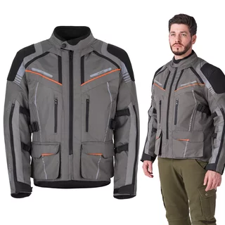 Touringová moto bunda W-TEC Smackton - černo-šedo-oranžová