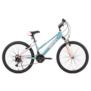 Odlehčené juniorské kolo Olpran Formica 24" - model 2026 • 135-155 cm • 13,9 kg - šedozelená/růžová 