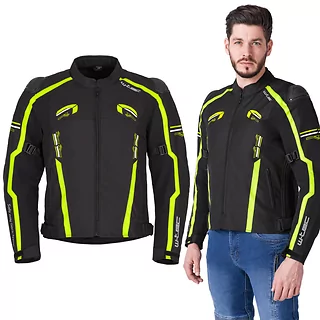 Moto bunda W-TEC Tonkawo - černá-fluo