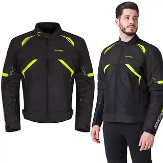Letní moto bunda W-TEC Timuco - černá-fluo
