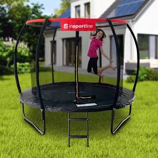 Trampolína s ochrannou sítí a schůdky inSPORTline Flea PRO 244 cm