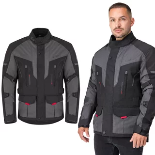 Pánská moto bunda W-TEC Xeniaq CE - černo-šedá