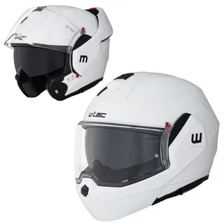 Překlopná moto přilba W-TEC Sabron P/J - Pearl White