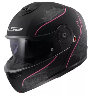 Výklopná přilba LS2 FF908 Strobe II Lux Matt Black-Pink