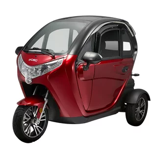 Elektrická tříkolka se střechou W-TEC Tukago • 25 km/h • až 50km dojezd • bez řidičáku - červená