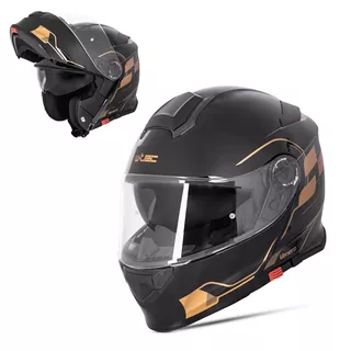 Výklopná přilba W-TEC Venero - Glossy Black-Gold