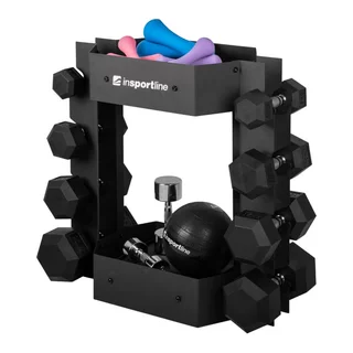 Stojan na činky inSPORTline RK3020, 8 pozic + 2 police
