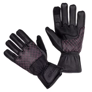 Dámské moto rukavice W-TEC Ladonna - černo-růžová