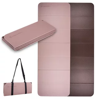 Skládací podložka na cvičení inSPORTline Misette 180x61x0,8 cm - bamboo beige-hnědá