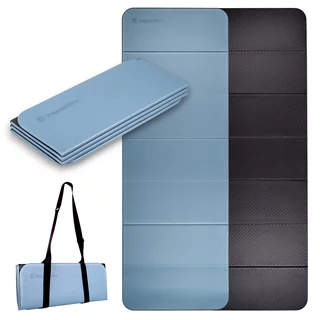Skládací podložka na cvičení inSPORTline Misette 180x61x0,8 cm - modro-černá