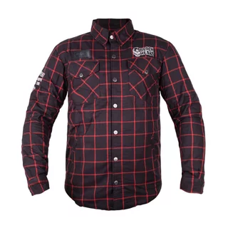 Moto košile W-TEC Black Heart Rattlesneak - černá s červeným pruhem