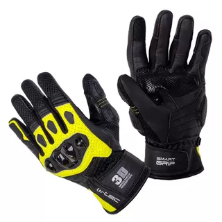 Moto rukavice W-TEC Janstur - černá-fluo