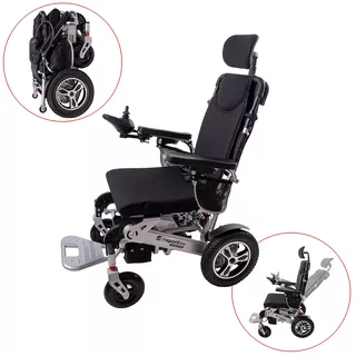 Elektrický invalidní vozík inSPORTline Hawkie Evo II s polohovatelným opěradlem • 700W • 30,55kg • do 130kg • až 24km dojezd