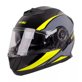 Výklopná přilba W-TEC Banelmeda - šedo-černo-fluo žlutá
