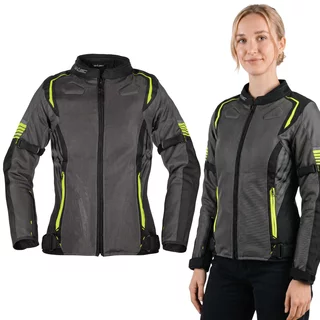 Dámská letní moto bunda W-TEC Jelsa - šedá-fluo