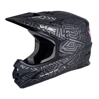 Downhill přilba W-TEC Richpike - Pink Tag On Black