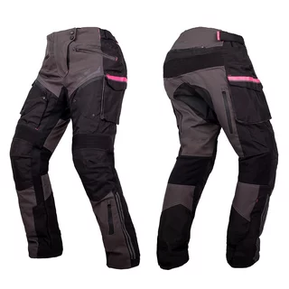Dámské moto kalhoty W-TEC Barbata - černo-šedo-růžová