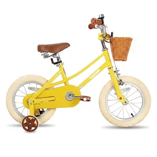 Dětské kolo Joystar Retro 14" s košíkem • 92-120 cm - žlutá
