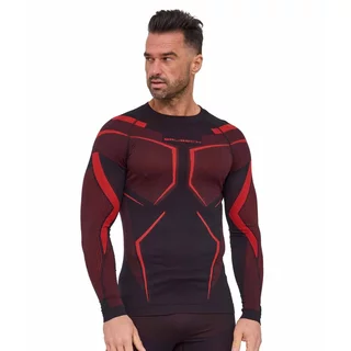 Pánské funkční triko Brubeck Dry s dlouhým rukávem LS1743M - Black/Red