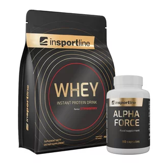 SADA: Protein inSPORTline WHEY 700g + Stimulant inSPORTline AlphaForce, 90 kapslí - jahoda