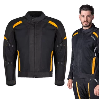 Pánská letní moto bunda W-TEC Tosheck - černo-žlutá