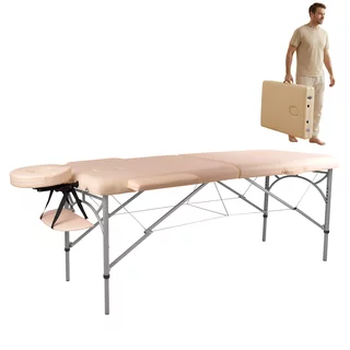 Masážní stůl inSPORTline Tamati 186x70x63-90 cm 2-dílný hliníkový