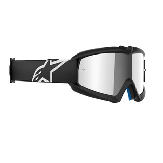Dětské motokrosové brýle Alpinestars Vision Mirror Youth - Corp černá, zrcadlové stříbrné plexi