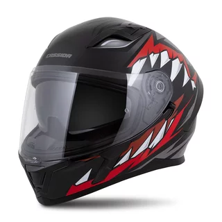 Moto přilba Cassida Orbit StriX červená/šedá/bílá/černá