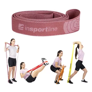 Posilovací guma inSPORTline Rand Strong 208x3,3 cm / 8 kg - višňové brownies