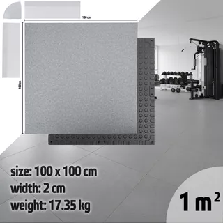 Zátěžová podložka inSPORTline Luxteko Waffle 100x100x2 cm - mramor