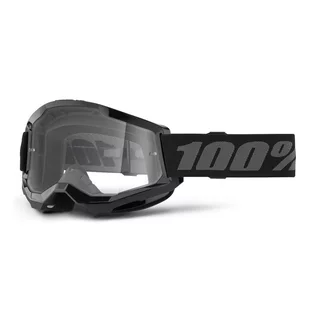 Juniorské motokrosové brýle 100% Strata 2 Junior - černá, čiré plexi