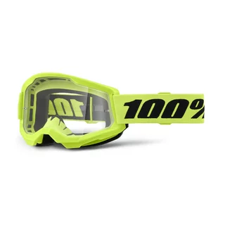 Juniorské motokrosové brýle 100% Strata 2 Junior - neon žlutá, čiré plexi