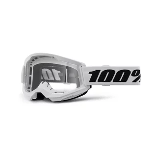 Motokrosové brýle 100% Strata 2 New - White bílá, čiré plexi