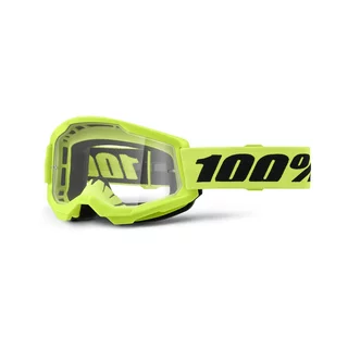 Motokrosové brýle 100% Strata 2 New - Neon Yellow, čiré plexi