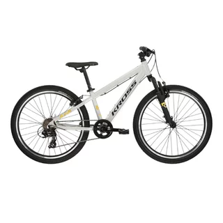 Odlehčené juniorské kolo Kross Dust JR 1.0 24" Gen 006 • 130-150 cm • 12,7 kg - šedá/černá/lesk