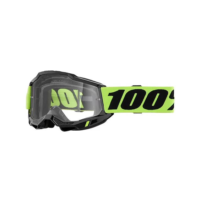 Dětské motokrosové brýle 100% Accuri 2 Junior - černá, čiré plexi - fluo zelená, čiré plexi
