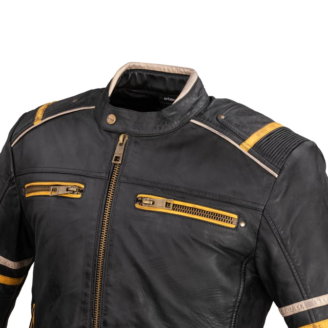 Pánská kožená moto bunda W-TEC Traction - černá