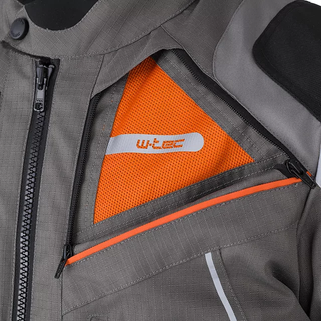 Touringová moto bunda W-TEC Smackton - černo-šedo-oranžová