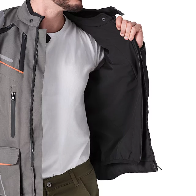 Touringová moto bunda W-TEC Smackton - černo-šedo-oranžová