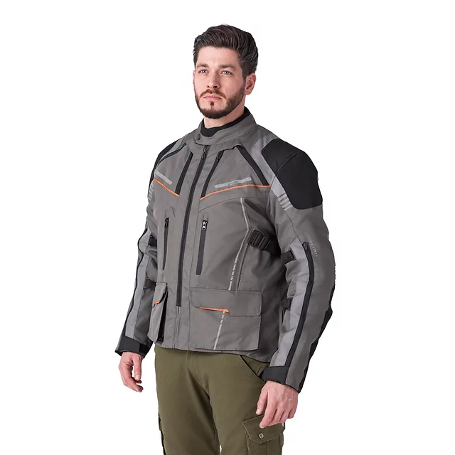 Touringová moto bunda W-TEC Smackton - černo-šedo-oranžová