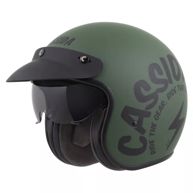 Moto přilba Cassida Oxygen Gear 2.0 zelená matná/černá
