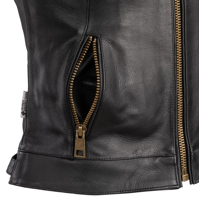 Dámská kožená moto bunda W-TEC Stripe Lady - černá